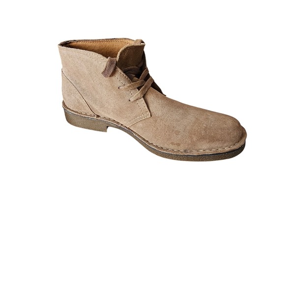 Bass Todd Mens Suede Chukka Boots Desert Boots Beige Lace Up Size 9.5 - Picture 2 of 8